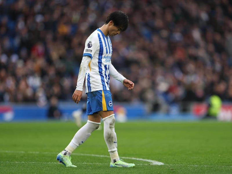 Early effort saved from close range. Had another chance from Minteh’s pass but couldn’t make space for a shot. So close to halving the deficit. Looked the most likely source of a goal when Albion put the pressure on.