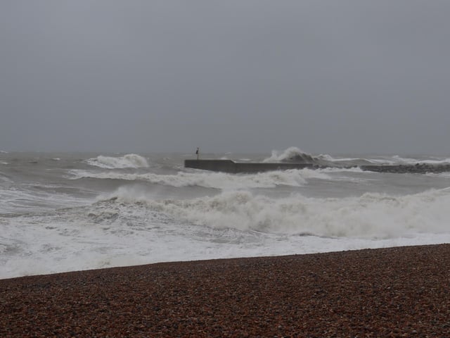 Storm Austen at Hastings. Pics by Kevin Boorman