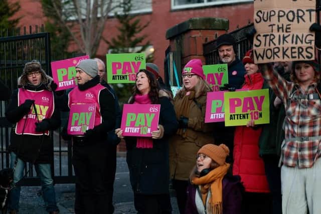 Teachers striking in Scotland, with teachers in England soon to follow suit (Photo by Jeff J Mitchell/Getty Images)