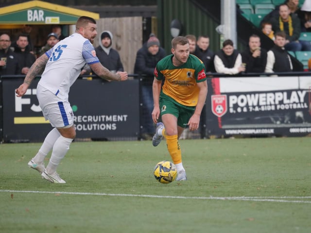 FA Trophy action between Horsham and AFC Totton