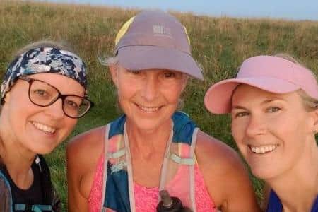 Jackie Turner alongside her friends, Caroline and Rhianne are taking part in the Beachy Head Marathon to help raise money for the Chaseley Trust. Picture: Chaseley Trust