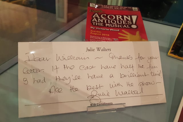 A note from Julie Walters for Acorn Antiques The Musical in 2016