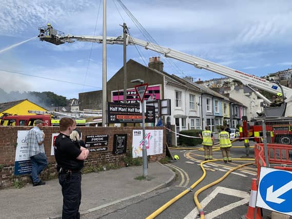 Firefighters at the scene in Waterworks Road.