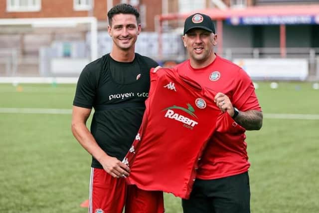 Greg Luer with Adam Hinshelwood | Picture: Worthing FC