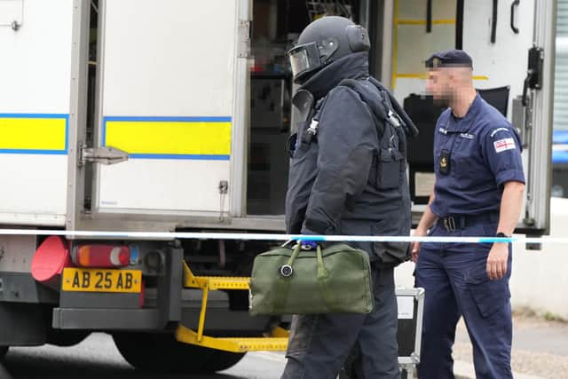 A Royal Navy Explosive Ordnance Disposal Team has been assisting Sussex Police. Photo: Eddie Mitchell
