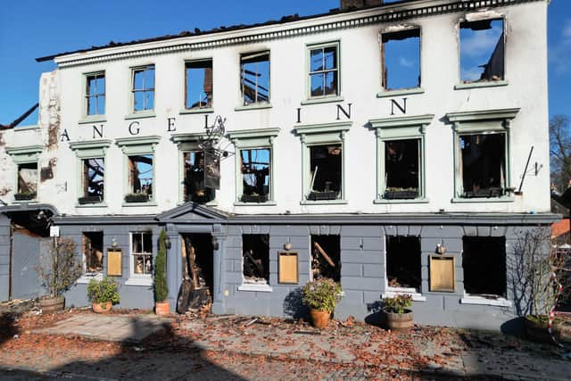 Angel Inn Hotel after the fire