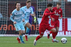 Worthing put Eastbourne Borough under pressure in the Woodside Rd derby | Picture: Mike Gunn
