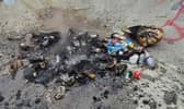 Crews attended a fire at Horsham Skate Park and discovered that refuse, wood and aerosol cans had been deliberately set alight. Picture courtesy of West Sussex Fire & Rescue Service