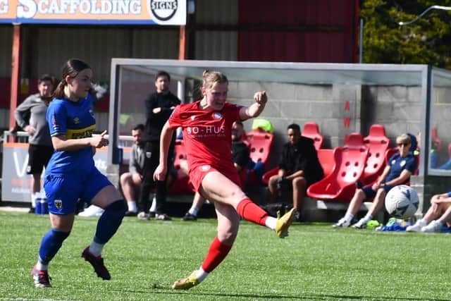 Worthing Women on the attack v AFC Wimbledon - it finished 3-3 | Picture: Onerebelsview