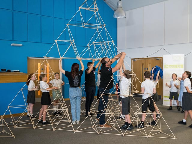 The giant tetrahedron at the Burgess Hill event of the Mid Sussex Science Week. Alex Rickard Photography