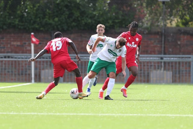 Action from Worthing FC's home friendly with Bognor Regis Town