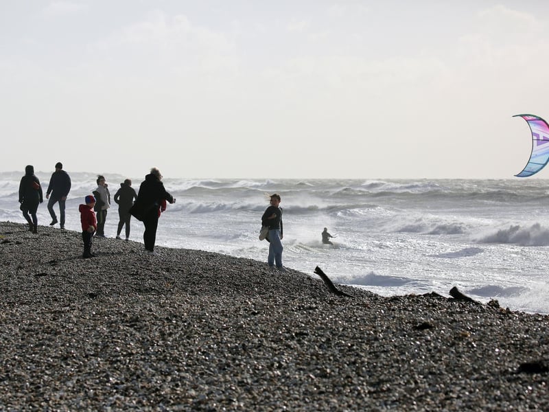 Storm Austen brought strong winds and large waves ideal for launching from. Picture: Eunice Bergin