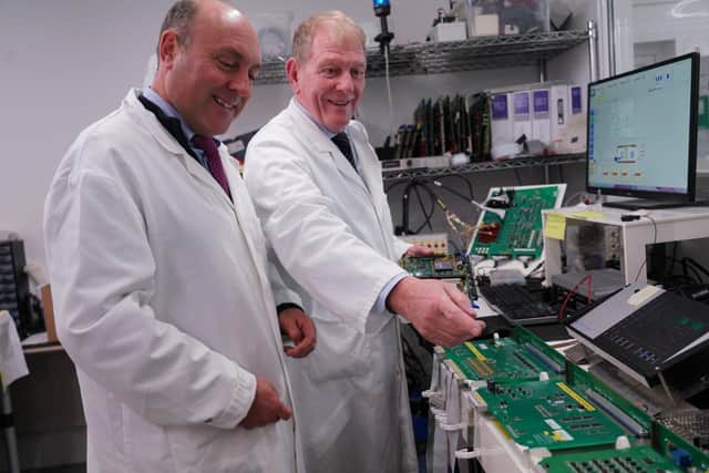 Andrew Griffith MP at Thermo Systems, pictured with Gerry Thurgood CEO