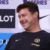 Chelsea manager Mauricio Pochettino speaks during a Premier League Summer Series press conference ahead of their clash against Brighton