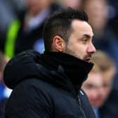 Tomorrow’s game will be De Zerbi’s first taste of the fixture and the Brighton boss said he wants his players to embrace the emotion of the event.   (Photo by Bryn Lennon/Getty Images)