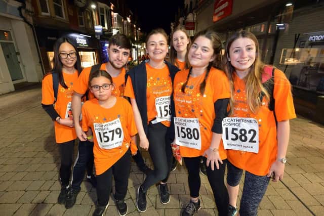 Laura Connolly (second from right) with friends taking part in the Midnight Walk