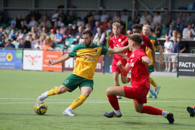Action from Horsham's loss to Worthing in Saturday's friendly