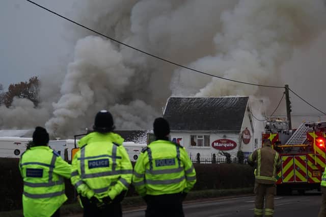 Emergency services at the scene of the fire. Photo: contributed.