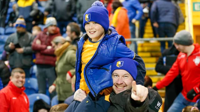 Mansfield Town fans ahead of the 2-1 win over Exeter City.