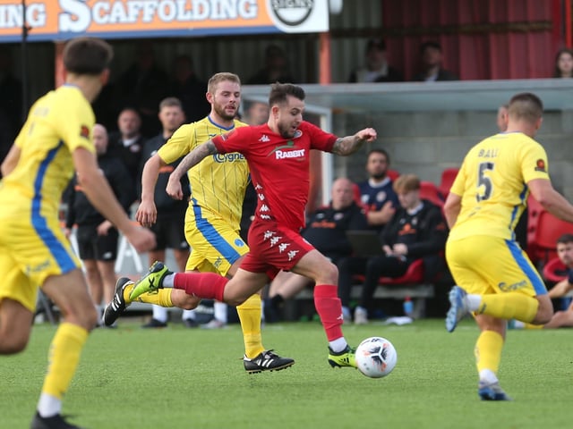 Action from Worthing FC's 1-1 draw with Taunton Town in National League South