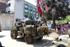 Military vehicles were on display in Horsham's Carfax on Sunday at the end of Armed Forces Week