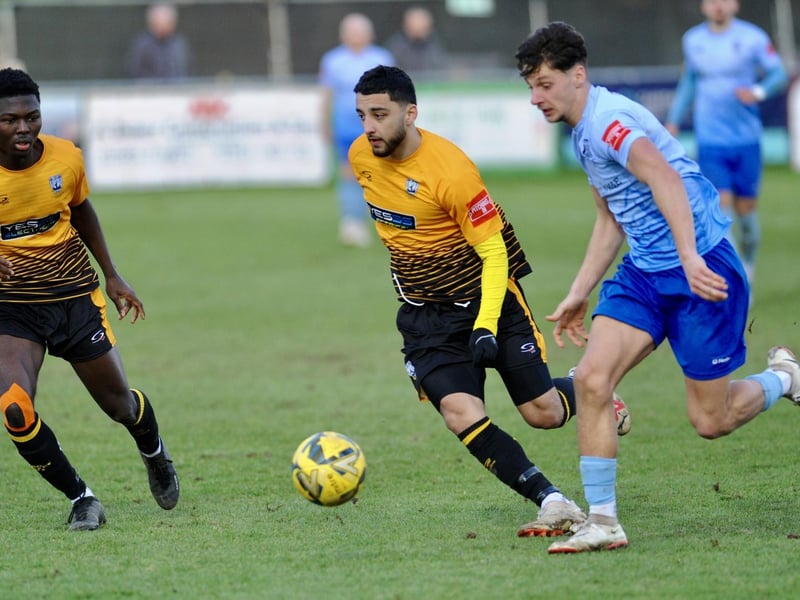 Action from Littlehampton Town v Lancing in the Isthmian south east division