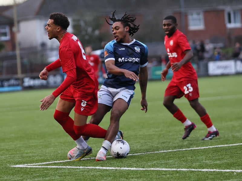 Action from Worthing's 6-4 win at home to Dover in National League South