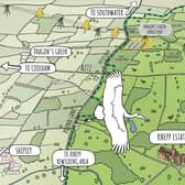 A map of the Knepp estate where it is planned to site a new battery energy storage hub