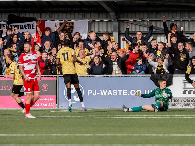 Action from Eastbourne Borough's 5-1 home loss to Maidstone in the National League South