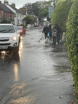 A Selsey resident has raised concerns over road floods by Seal Primary School. Picture by Nicky Jones