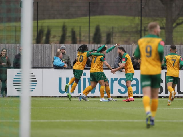 Isthmian Premier action from Horsham's excellent 3-1 home win over play-off chasing Billericay Town on Saturday