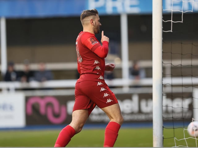 Action from Worthing's 1-0 win at Farnborough in the National League South