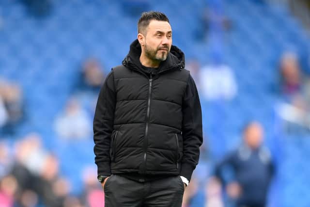 Roberto De Zerbi was in danger of being without eight first-team players for Sunday’s game due to injuries. (Photo by Alex Davidson/Getty Images)