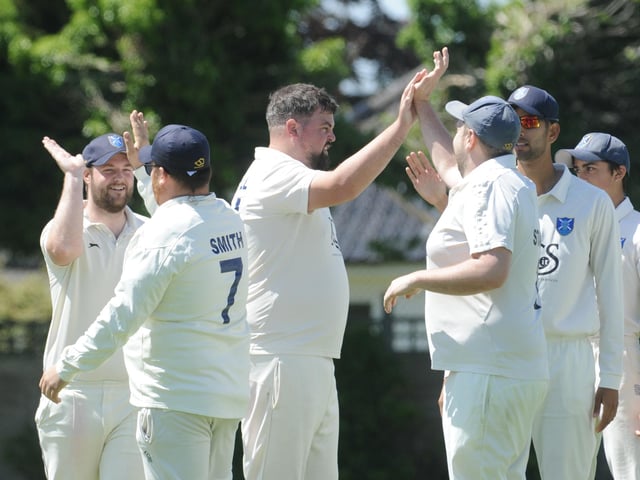 Action from Goring CC v Pagham CC in Division 3 West of the Sussex Cricket League