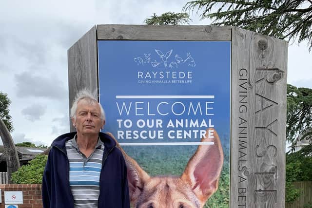 Ian Kerr, 75, from East Dean, is aiming to walk between 10–15kms a day, to raise money for Raystede Centre for Animal Welfare and international charity Helping Rhinos.