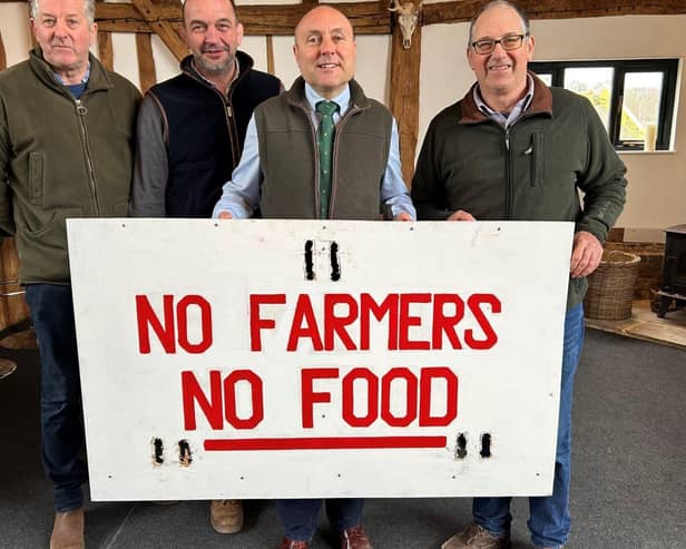 Andrew Griffith with South Downs farmers