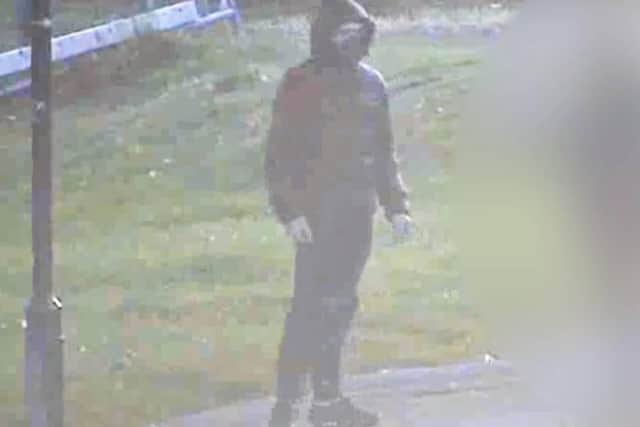 Police said the CCTV footage is from near the tennis courts at the St Margaret’s Road end of Falaise area at about 8.05pm. Photo: Sussex Police
