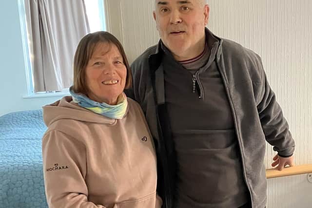 Sally Hylands, 68, lives in Eastbourne with Clifford, her teenage sweetheart, whom she married in 1979. She is now one of just three national finalists up for Headway’s Carer of the Year Award sponsored by Hugh James Solicitors. Picture: Headway