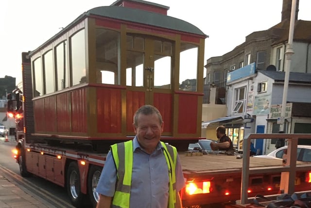 Project manager Kevin Boorman pictured with one of the carriages. Pic by Chandra Masoliver