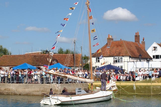Terror, Emsworth’s only surviving oyster boat, ready for launch