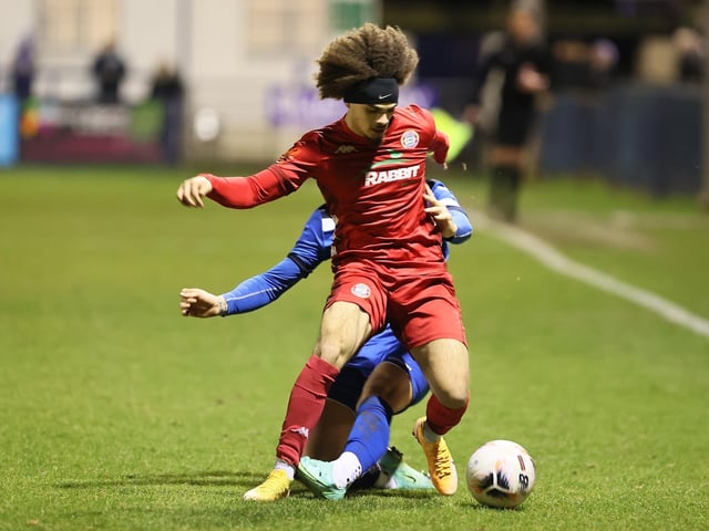 Action from Worthing FC's 1-1 draw at Chippenham in the National League South