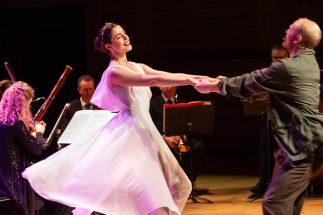 The King's daughter dancing tenderly with the soldier