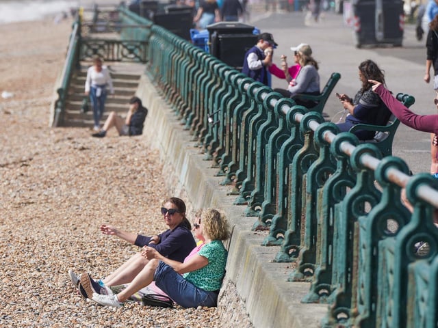 Residents soak up sun on Sussex beach ahead of Storm Lillian
