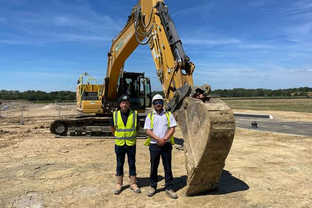 Site manager Marius Tocaciu with groundworker supervisor Richard Pashley at the Ockley Park development in Hassocks