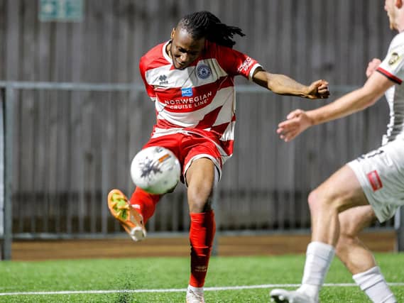 Action from Eastbourne Borough's 0-0 draw at Truro City