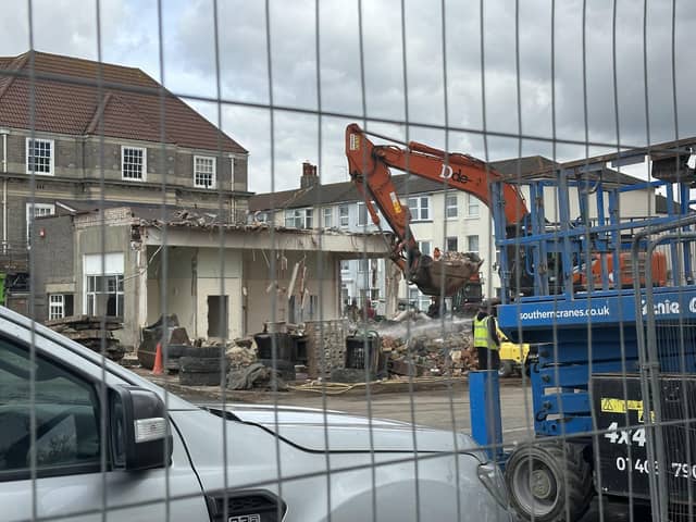Demolition is well underway.