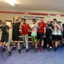 Crawley Boxing Club junior squad with Head Coach Paddy Harmey.