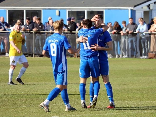 Action from Selsey's 4-3 win over Godalming in the SCFL Division 1