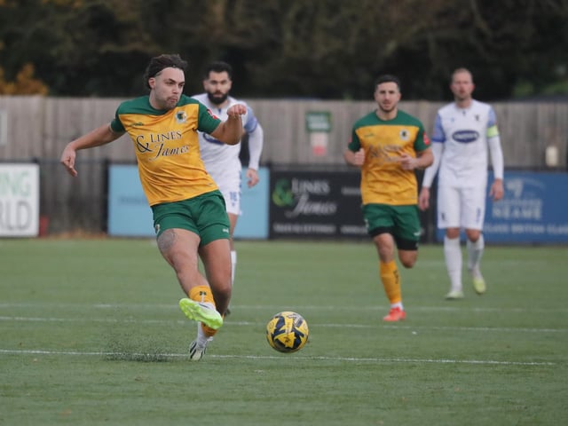 FA Trophy action between Horsham and AFC Totton