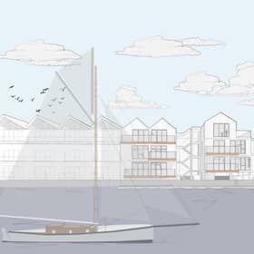 Visualisation by Remi C.T. Studio of the development at 57 River Road, Littlehampton
